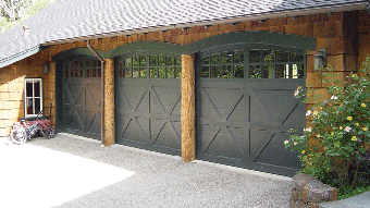 Three Wood Garage Doors